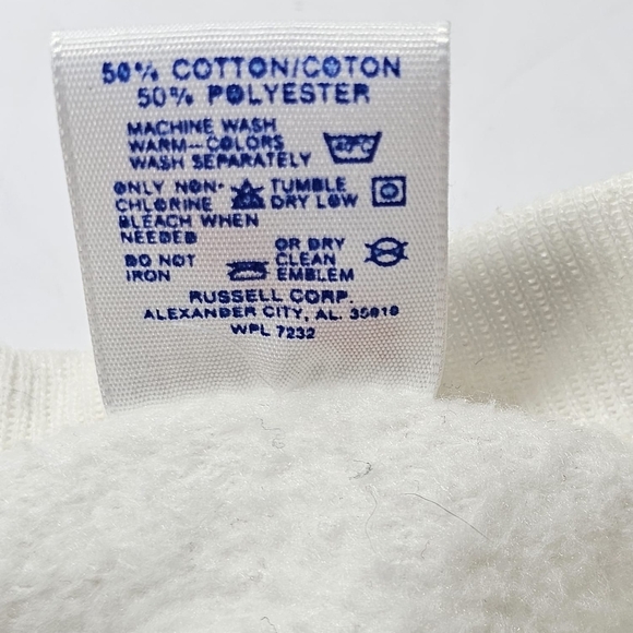 Jerzees White Sweatshirt with Red and Blue Accents - Picture 14 of 14